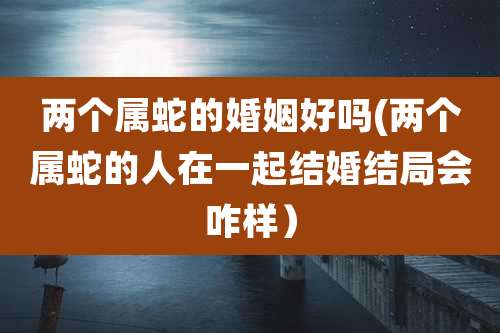 两个属蛇的婚姻好吗(两个属蛇的人在一起结婚结局会咋样）