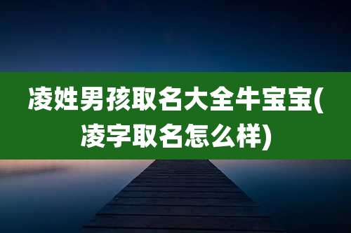 凌姓男孩取名大全牛宝宝(凌字取名怎么样)