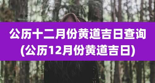 公历十二月份黄道吉日查询(公历12月份黄道吉日)