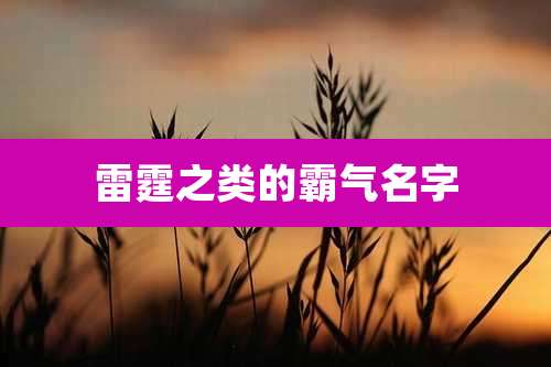 雷霆之类的霸气名字