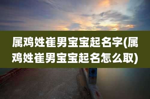 属鸡姓崔男宝宝起名字(属鸡姓崔男宝宝起名怎么取)