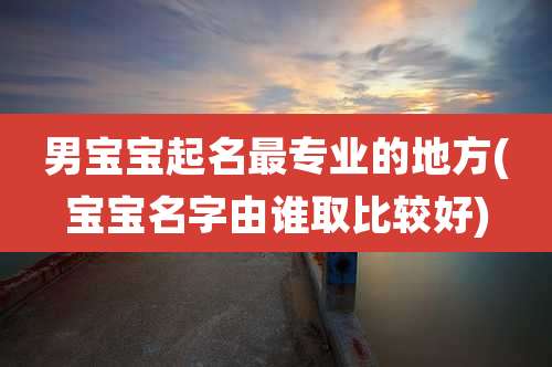 男宝宝起名最专业的地方(宝宝名字由谁取比较好)