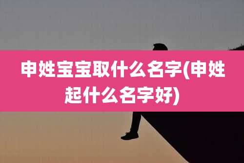 申姓宝宝取什么名字(申姓起什么名字好)