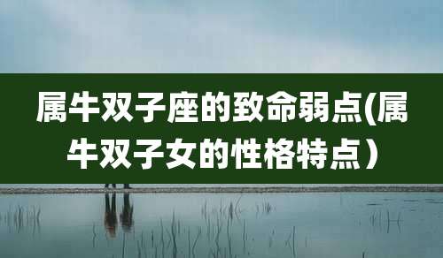 属牛双子座的致命弱点(属牛双子女的性格特点)