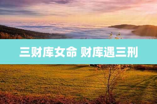 三财库女命 财库遇三刑