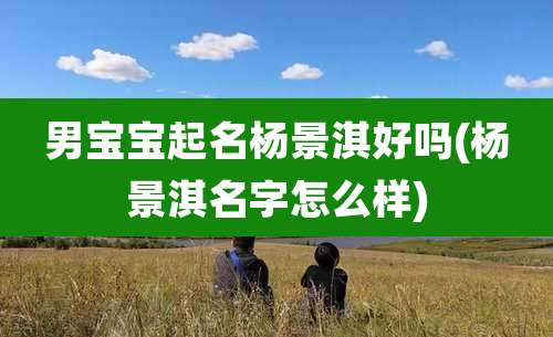 男宝宝起名杨景淇好吗(杨景淇名字怎么样)