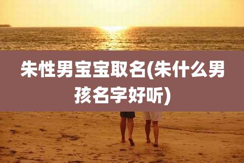 朱性男宝宝取名(朱什么男孩名字好听)