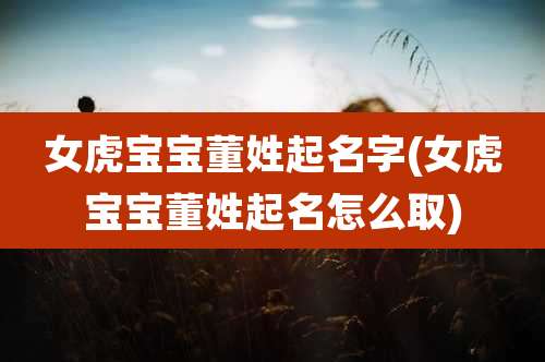 女虎宝宝董姓起名字(女虎宝宝董姓起名怎么取)