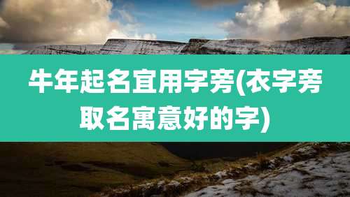 牛年起名宜用字旁(衣字旁取名寓意好的字)