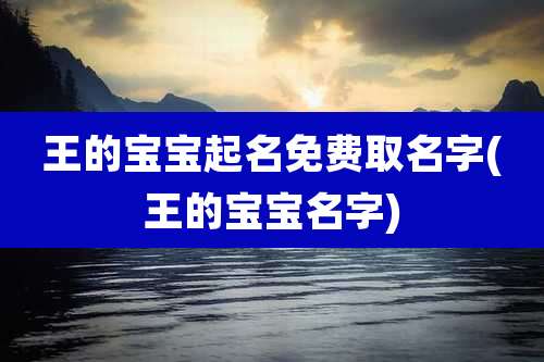 王的宝宝起名免费取名字(王的宝宝名字)