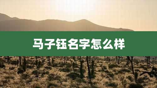 马子钰名字怎么样