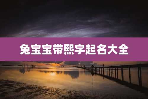 兔宝宝带熙字起名大全