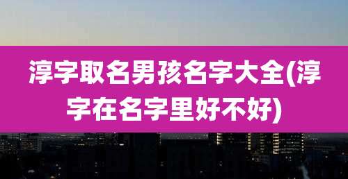 淳字取名男孩名字大全(淳字在名字里好不好)