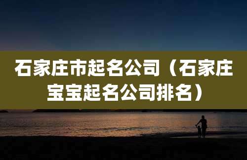 石家庄市起名公司(石家庄宝宝起名公司排名)