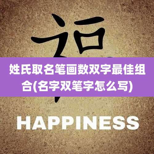 姓氏取名笔画数双字最佳组合(名字双笔字怎么写)