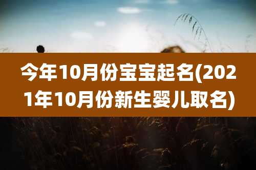 今年10月份宝宝起名(2021年10月份新生婴儿取名)
