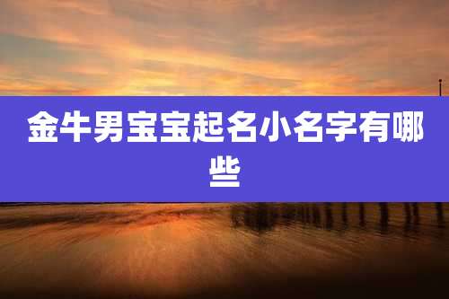 金牛男宝宝起名小名字有哪些