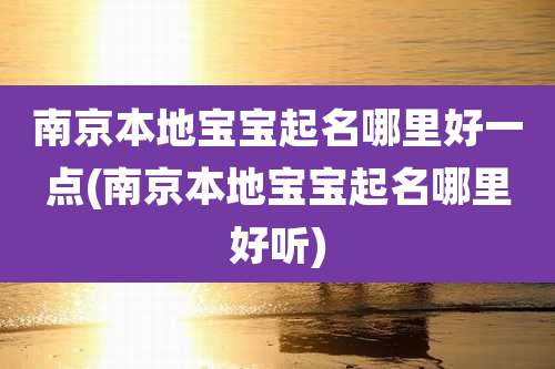 南京本地宝宝起名哪里好一点(南京本地宝宝起名哪里好听)