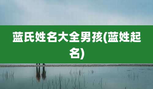 蓝氏姓名大全男孩(蓝姓起名)