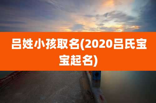 吕姓小孩取名(2020吕氏宝宝起名)