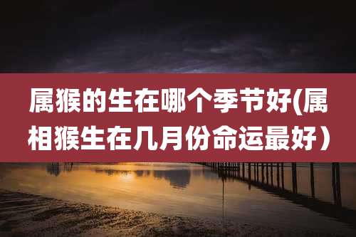 属猴的生在哪个季节好(属相猴生在几月份命运最好）