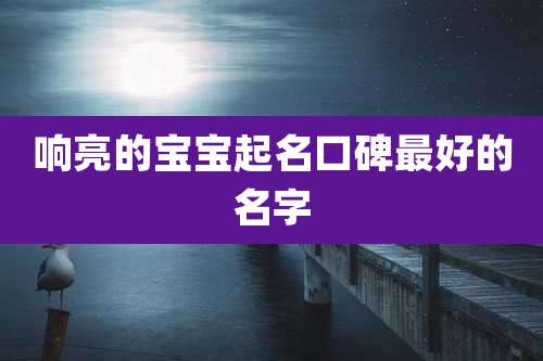响亮的宝宝起名口碑最好的名字