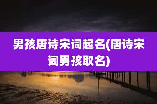 男孩唐诗宋词起名(唐诗宋词男孩取名)