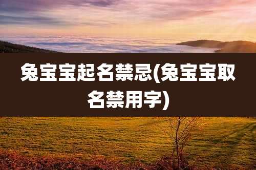 兔宝宝起名禁忌(兔宝宝取名禁用字)