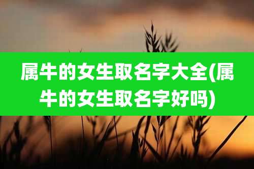 属牛的女生取名字大全(属牛的女生取名字好吗)