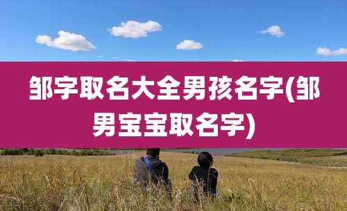 邹字取名大全男孩名字(邹男宝宝取名字)