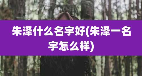 朱泽什么名字好(朱泽一名字怎么样)