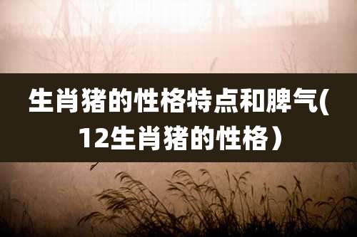 生肖猪的性格特点和脾气(12生肖猪的性格)