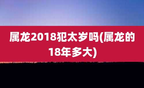 属龙2018犯太岁吗(属龙的18年多大)