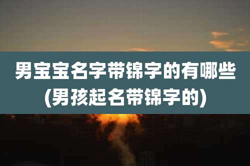 男宝宝名字带锦字的有哪些(男孩起名带锦字的)