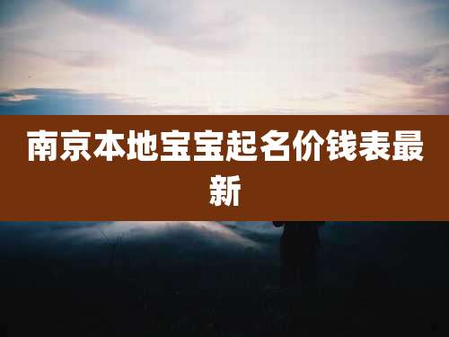 南京本地宝宝起名价钱表最新
