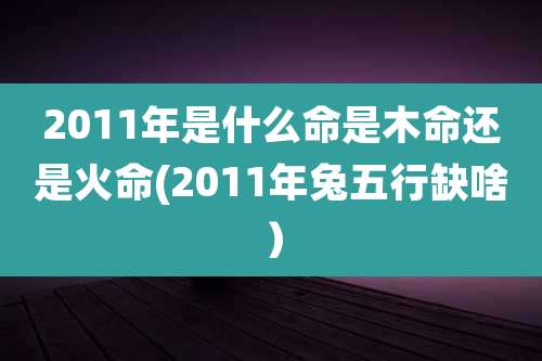 2011年是什么命是木命还是火命(2011年兔五行缺啥)