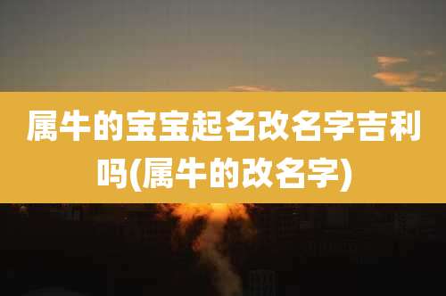 属牛的宝宝起名改名字吉利吗(属牛的改名字)