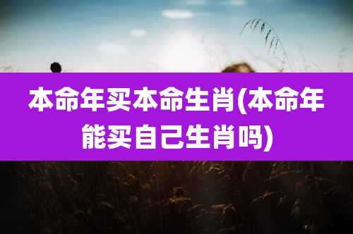 本命年买本命生肖(本命年能买自己生肖吗)