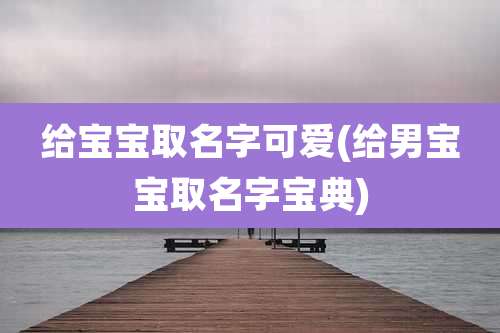 给宝宝取名字可爱(给男宝宝取名字宝典)