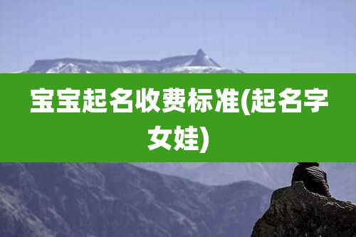 宝宝起名收费标准(起名字女娃)