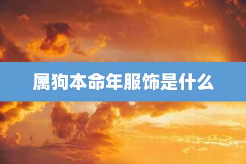 属狗本命年服饰是什么