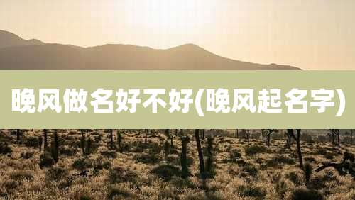 晚风做名好不好(晚风起名字)