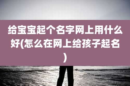 给宝宝起个名字网上用什么好(怎么在网上给孩子起名)