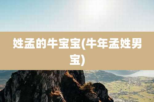 姓孟的牛宝宝(牛年孟姓男宝)