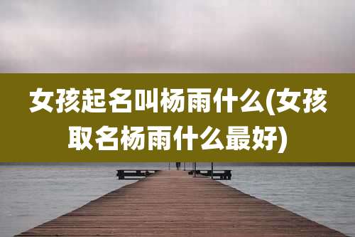 女孩起名叫杨雨什么(女孩取名杨雨什么最好)