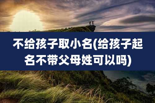 不给孩子取小名(给孩子起名不带父母姓可以吗)