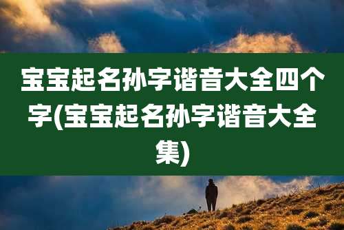 宝宝起名孙字谐音大全四个字(宝宝起名孙字谐音大全集)