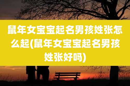 鼠年女宝宝起名男孩姓张怎么起(鼠年女宝宝起名男孩姓张好吗)