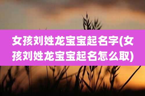 女孩刘姓龙宝宝起名字(女孩刘姓龙宝宝起名怎么取)