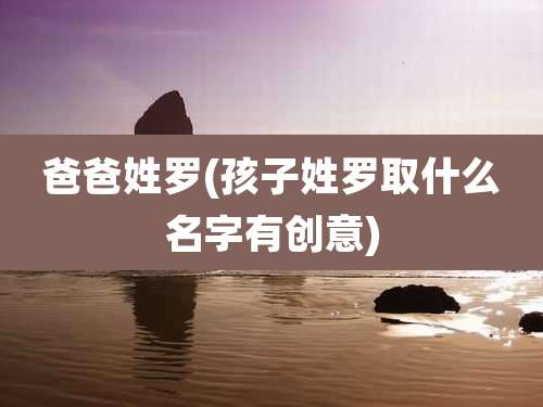 爸爸姓罗(孩子姓罗取什么名字有创意)